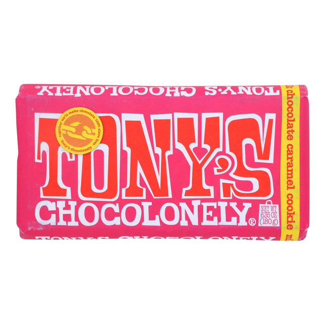 Tony's Chocolonely Milk Chocolate Caramel Cookie Bar - 6.35 Oz (Case of 15 Bars) - Cozy Farm 