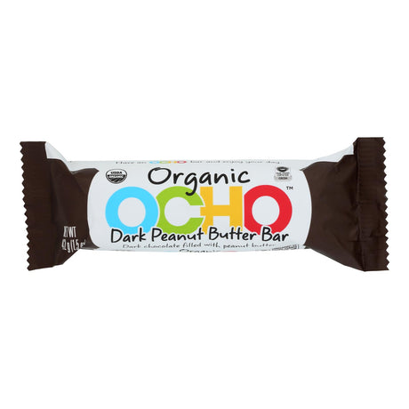 Ocho Candy Dark Chocolate Peanut Butter Candy Bar, 12-Pack (1.5 oz Bars) - Cozy Farm 