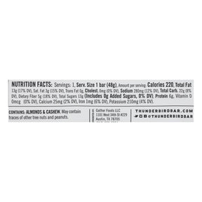 Thunderbird Bar Chocolate Almond Butter Sea Salt - 12 Pack, 1.7 Oz each - Cozy Farm 