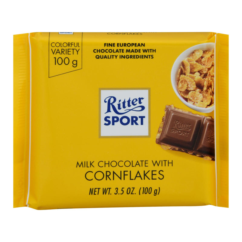 Ritter Sport Chocolate Bar - Milk Chocolate - Corn Flakes - 3.5 Oz Bars - Case Of 10 - Cozy Farm 