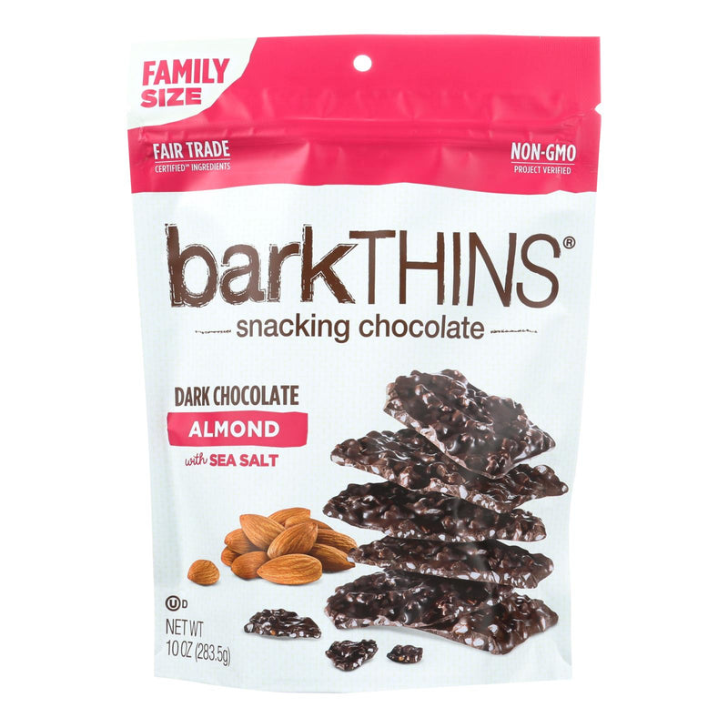 Bark Thins Dark Chocolate Almond with Sea Salt - 10 Oz. Pack of 9 - Cozy Farm 