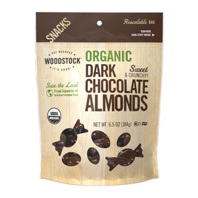 Woodstock Farms Organic Dark Chocolate Almonds, 6.5 Oz (Case of 8) - Cozy Farm 