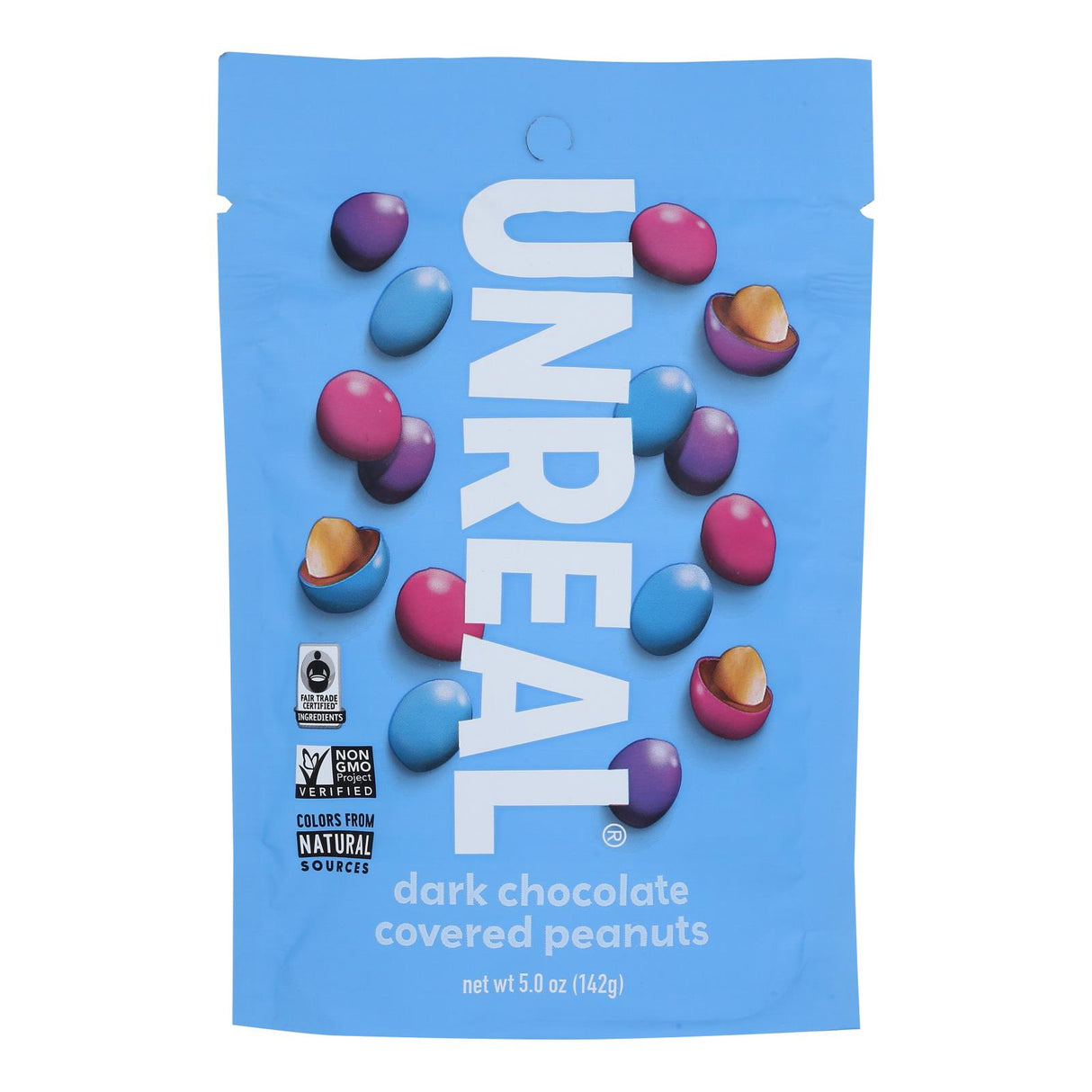 Unreal Dark Chocolate Peanut Gems, Case of 6 - 5 Oz - Cozy Farm 