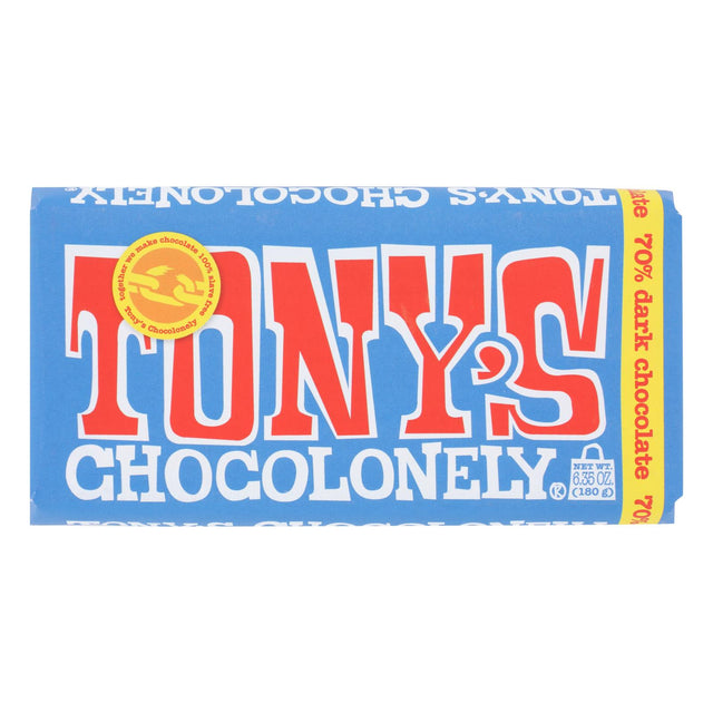 Tony's Chocolonely Dark Chocolate 70%, 6.35 Oz Bar Case of 15 - Cozy Farm 