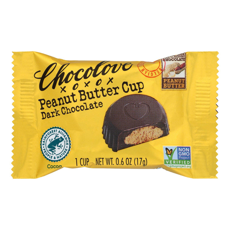 Chocolove Xoxox - Cup - Peanut Butter - Dark Chocolate - Case Of 50 - .6 Oz - Cozy Farm 