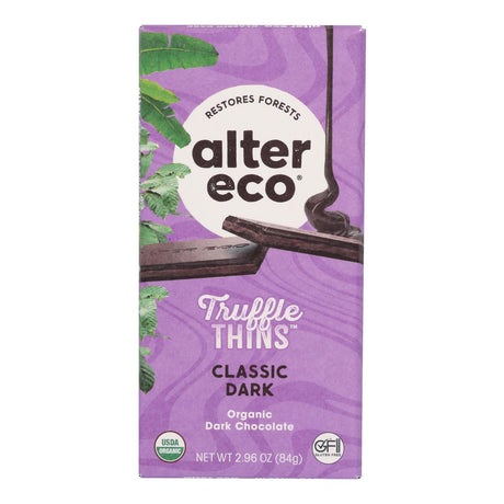 Alter Eco Truffle Thin Classic Dark Chocolate, 2.96 Oz (Pack of 12) - Cozy Farm 