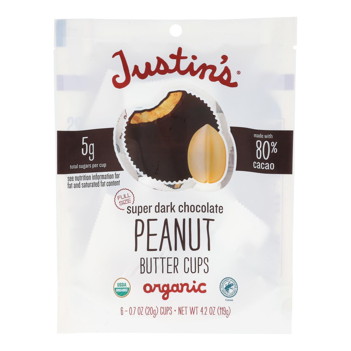 Justin's Dark Chocolate Peanut Butter Cups, 6-Pack (4.2 oz) - Cozy Farm 