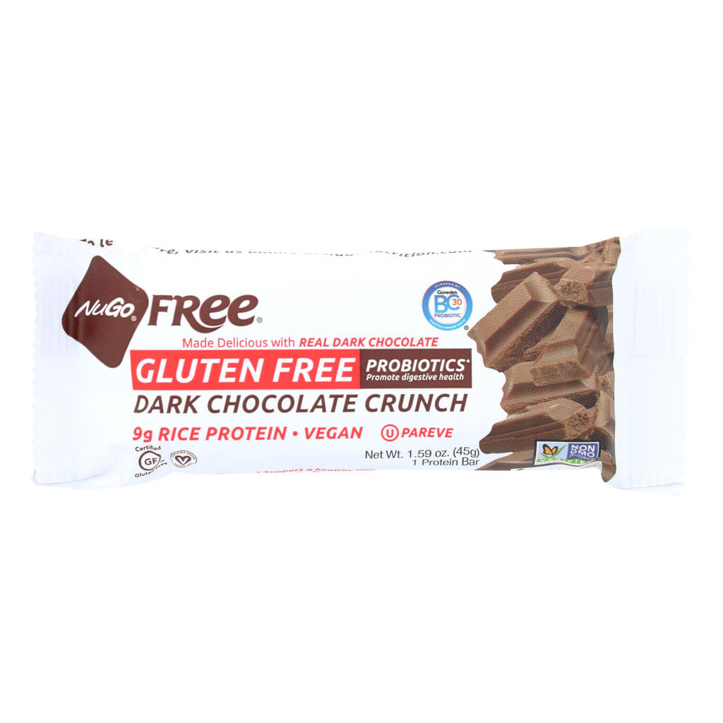 Nugo Nutrition Bar - Gluten Free Dark Chocolate Crunch - 45 Grams - Case of 12 - Cozy Farm 