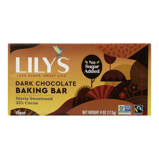 Lily's Sweets Dark Chocolate Bar - Sugar Free - 4 Oz., Case of 12 - Cozy Farm 