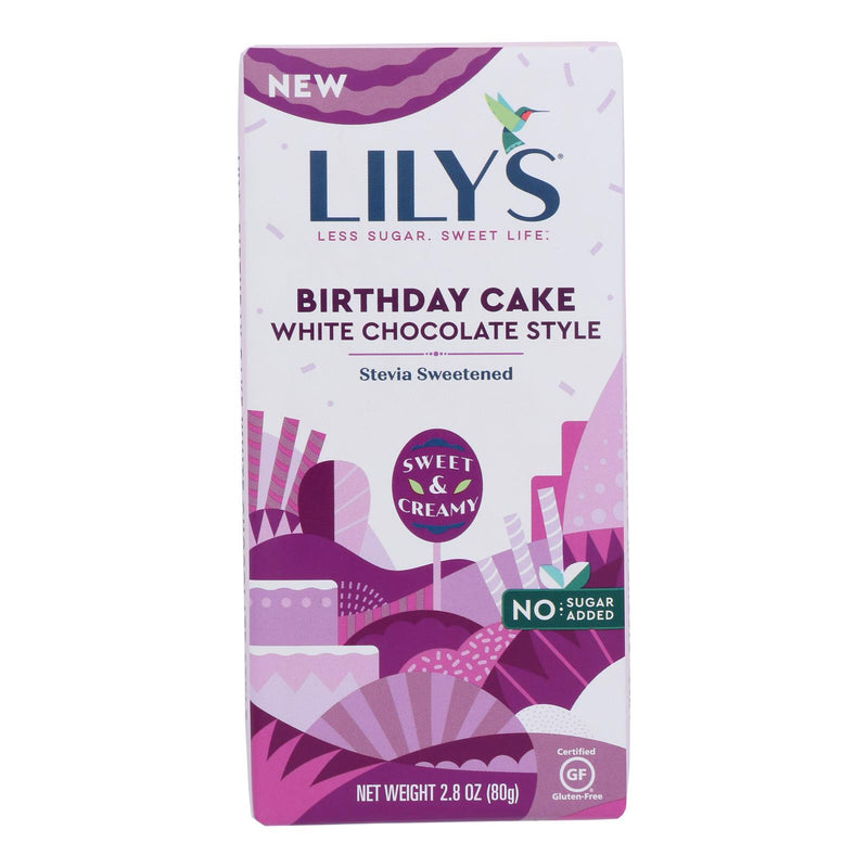 Lilys Bar Bday Cake White Chocolate - 2.8 Oz, Case of 12 - Cozy Farm 