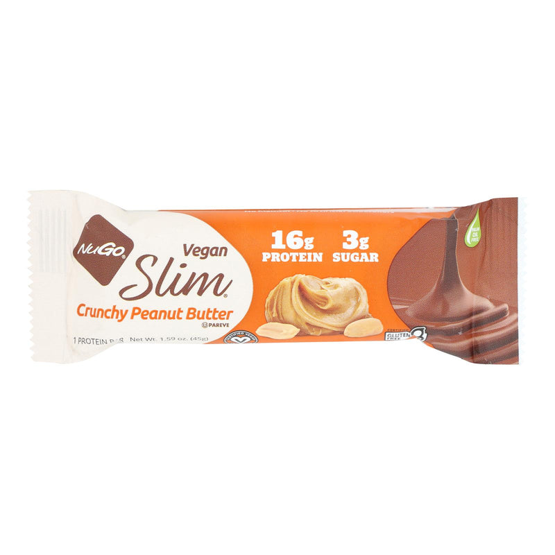 Nugo Nutrition Bar - Slim - Crunchy Peanut Butter - 1.59 Oz Bars - Case Of 12 - Cozy Farm 