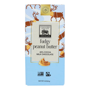 Endangered Species Milk Chocolate Peanut Butter Fudge Caramel 3 oz. Bars (12 Pack) - Cozy Farm 