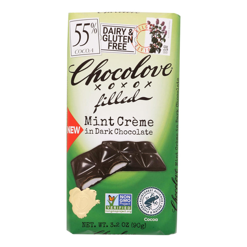 Chocolove - Bar Dk Choco Mint Cream Fill - Case Of 10-3.2 Oz - Cozy Farm 