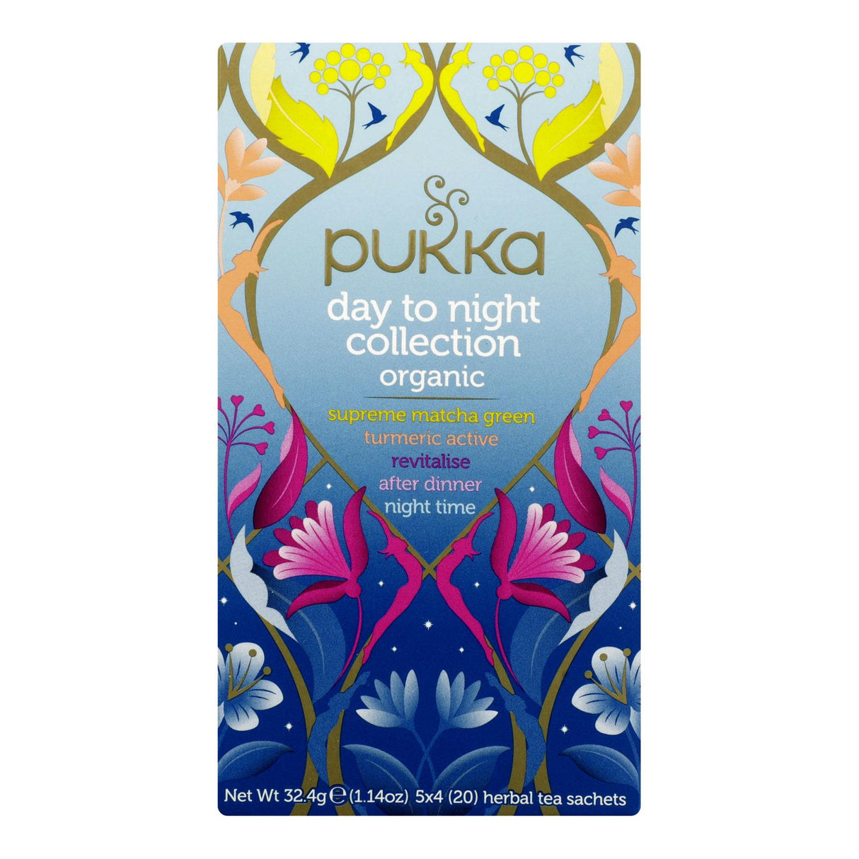 Pukka Herbal Teas - Day to Night - Case of 6, 20 Count Tea Bags"