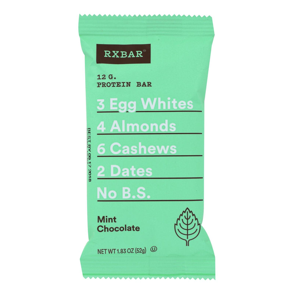 Rxbar Protein Bar - Mint Chocolate - 1.83 Oz. - Case of 12 - Cozy Farm 