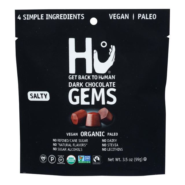 Hu Gems Dark Chocolate Salty Case of 6 - 3.5 oz. - Cozy Farm 