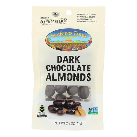 Sunridge Farms Dark Chocolate Almonds - 2.5 Oz (Case of 8) - Cozy Farm 