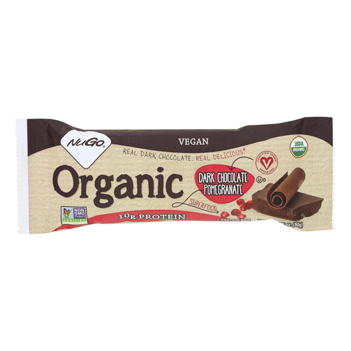Nugo Nutrition Bar - Organic Dark Chocolate Pomegranate - 50 Grm - Case of 12 - Cozy Farm 