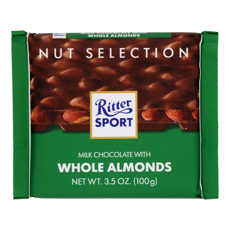 Ritter Sport Milk Chocolate Bar with Whole Almonds - 3.5 Oz - Case of 11 - Cozy Farm 