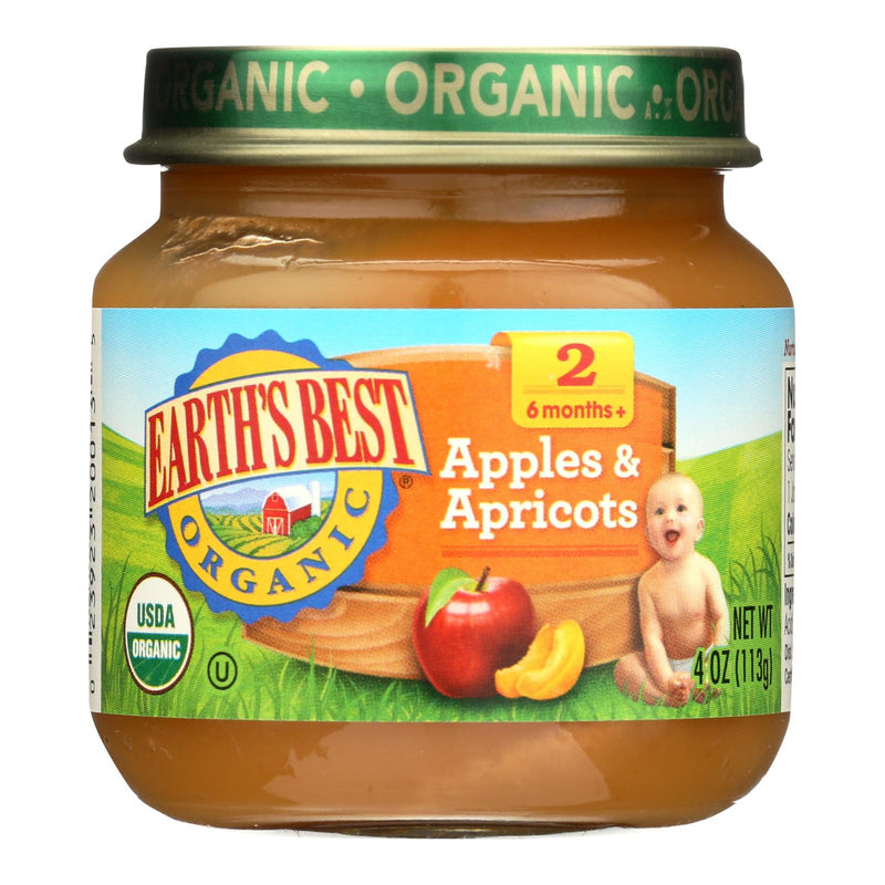 Earth's Best Stage 2 Apple Apricot, 4 oz - 10 Pack - Cozy Farm 