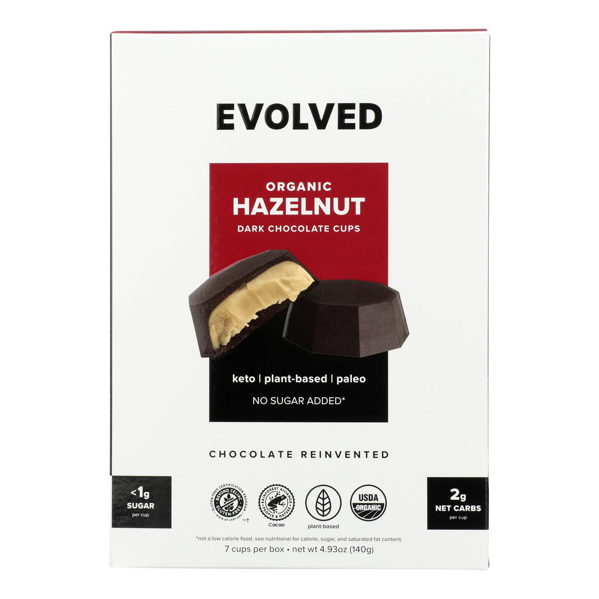 Evolved Keto Cups Hazelnut 7-Pack - Case of 6 (4.93 oz Each) - Cozy Farm 