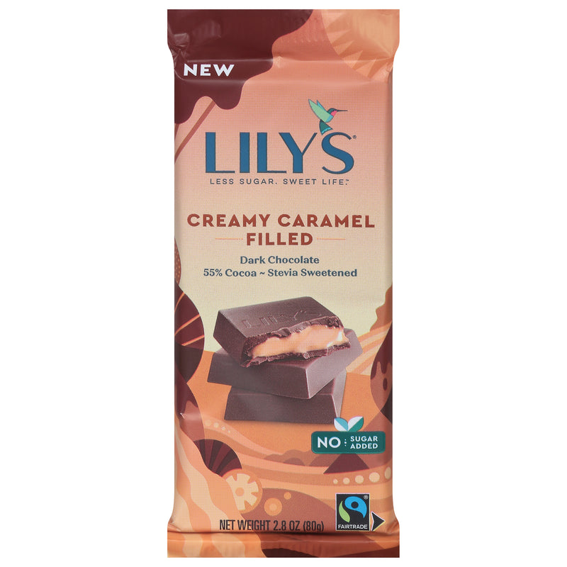 Lilys Dark Chocolate Caramel Bar - 2.8 Oz - Case of 12 - Cozy Farm 