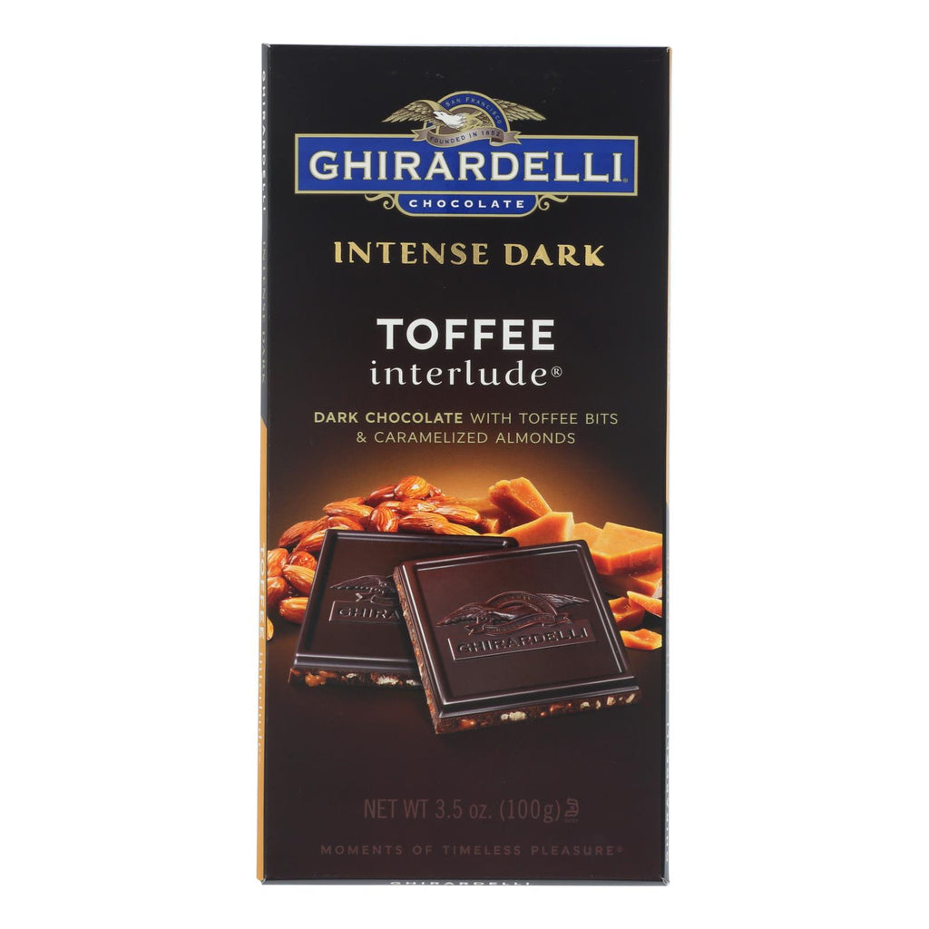 Ghirardelli Intense Dark Chocolate Toffee Interlude Bar | 3.5 Oz | Case of 12 - Cozy Farm 