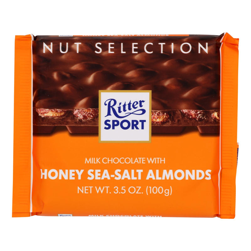 Ritter Sport Milk Chocolate With Honey Salt Almonds - Case of 11 - 3.5 oz - Cozy Farm 