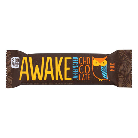 Awake Caff Milk Chocolate Bar - 1.55 Oz Each, Case of 12 - Cozy Farm 