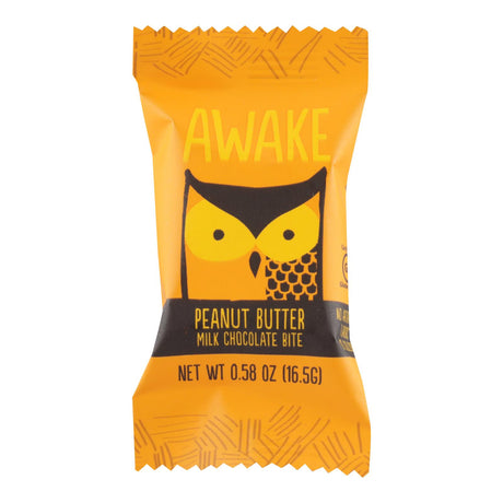 Awake Chocolate Bites, Peanut Butter Chocolate, 50 Pack - 0.58 Oz Each - Cozy Farm 