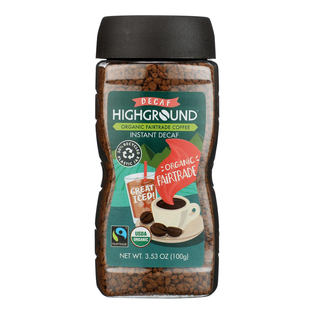 Highground Decaf Coffee Instant, 3.53 Oz - Case of 6 - Cozy Farm 