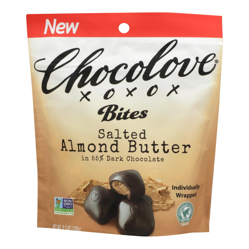 Chocolove Xoxox Bites - Dark Chocolate Almonds & Sea Salt - 8ct - 3.5oz. - Cozy Farm 
