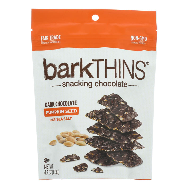 Bark Thins Snacking Dark Chocolate Pumpkin Seed with Sea Salt, Case of 12, 4.7 Oz - Cozy Farm 