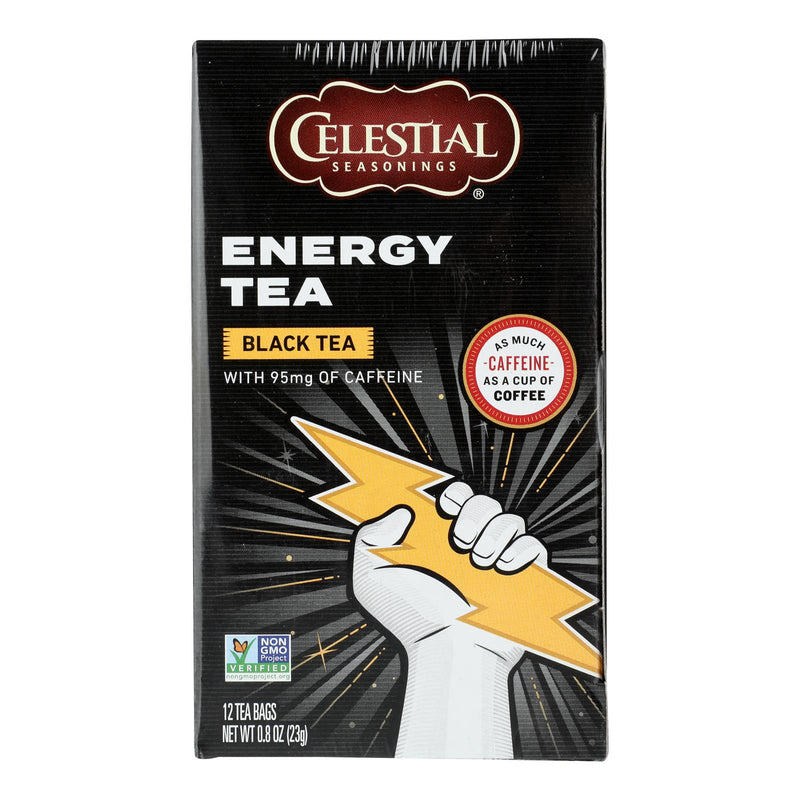 Celestial Seasonings Tea Energy Black Caffeine - Case of 6 - 12 Bags - Cozy Farm 