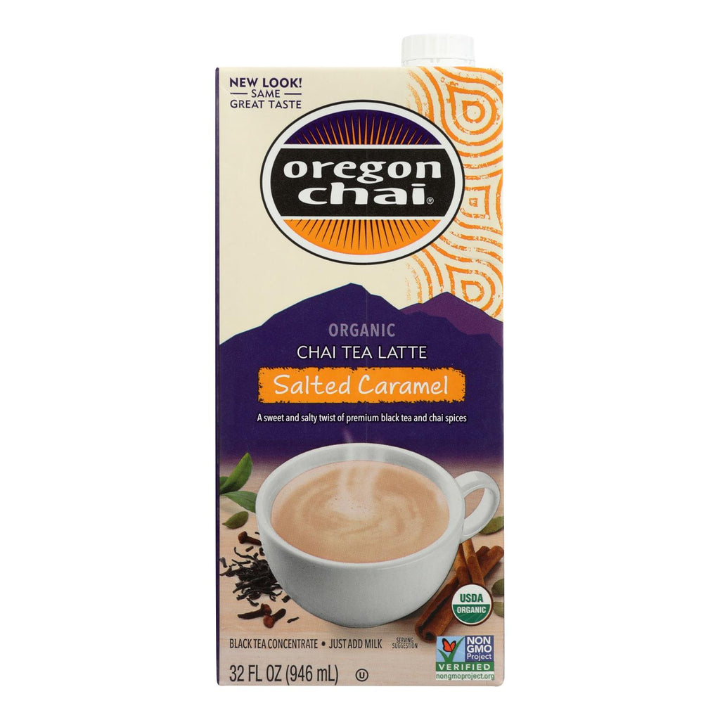 Oregon Chai Tea Latte Concentrate - Salted Caramel - 6 Pack (32 Fl Oz Each) - Cozy Farm 
