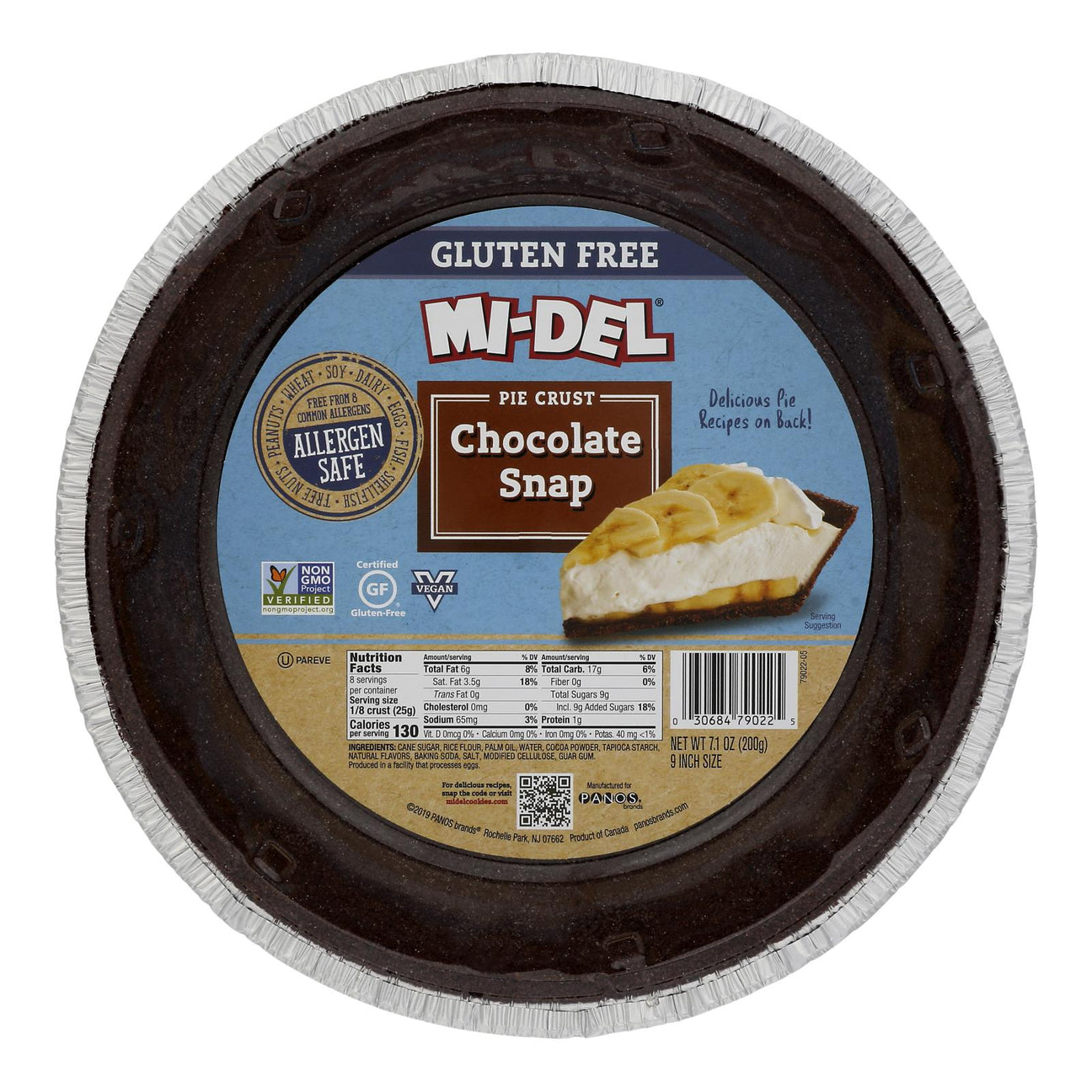 Midel Gluten-Free Pie Crusts | Perfect for Chocolate Snaps | 7.1 Oz | Case of 12 - Cozy Farm 