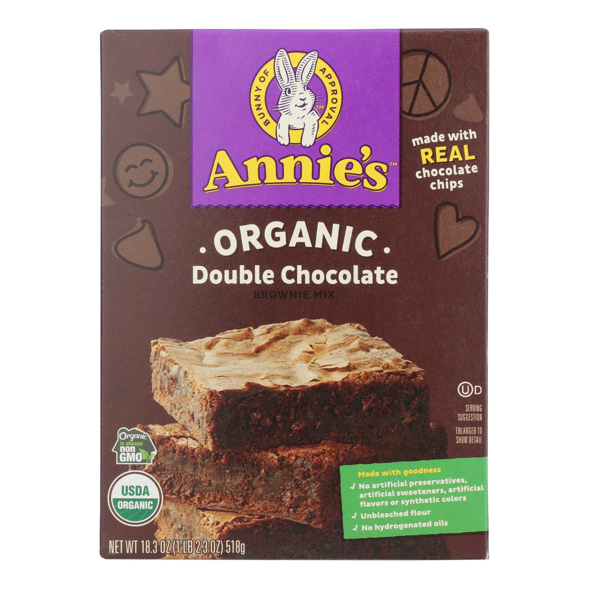 Annie's Homegrown Organic Double Chocolate Brownie Mix - 18.3 Oz. - Cozy Farm 