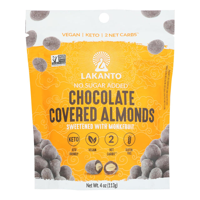 Lakanto Chocolate Covered California Almonds | Case of 8 - 4 Oz Bags - Cozy Farm 