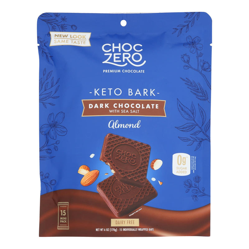 Choc Zero Keto Bark Dark Chocolate Almonds, 6 Oz - Case of 12 - Cozy Farm 