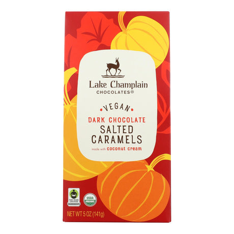 Lake Champlain Chocolates Dark Chocolate Caramel Pumpkin - 5 Oz Case of 12 - Rich and Smooth Indulgence - Cozy Farm 