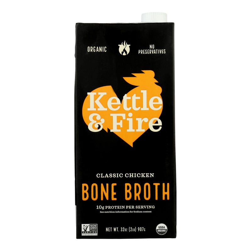 Kettle & Fire - Classic Chicken Bone Broth - Case of 6 - 32 Oz - Cozy Farm 