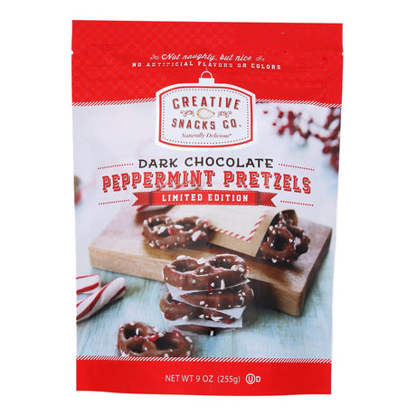 Creative Snacks Co. - Pretzels Peppermint Dark Chocolate - Case of 6 - 9 oz - Cozy Farm 