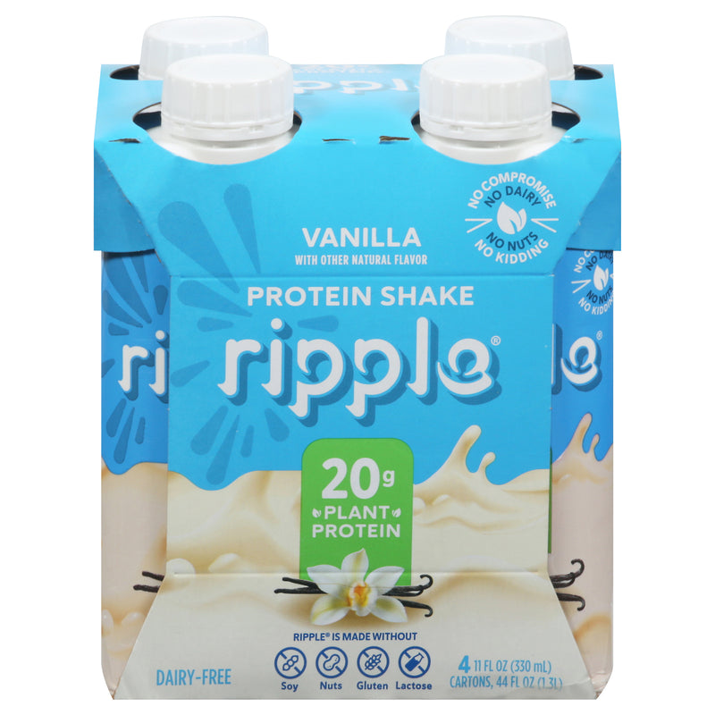 Ripple Foods PBC Vanilla RTD Shake, 4-Pack, Case of 6, 4/11 oz - Cozy Farm 