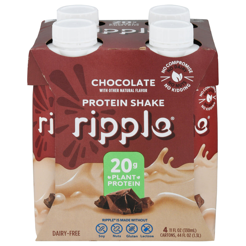 Ripple Foods PBC Chocolate RTD Plant Based Shake 4/11 fl oz (Case of 6) - Cozy Farm 