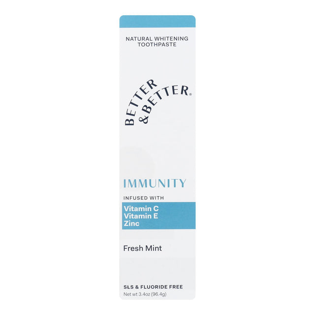 Better & Better Toothpaste Immunity Fresh Mint 3.4 Fl. Oz. - Cozy Farm 