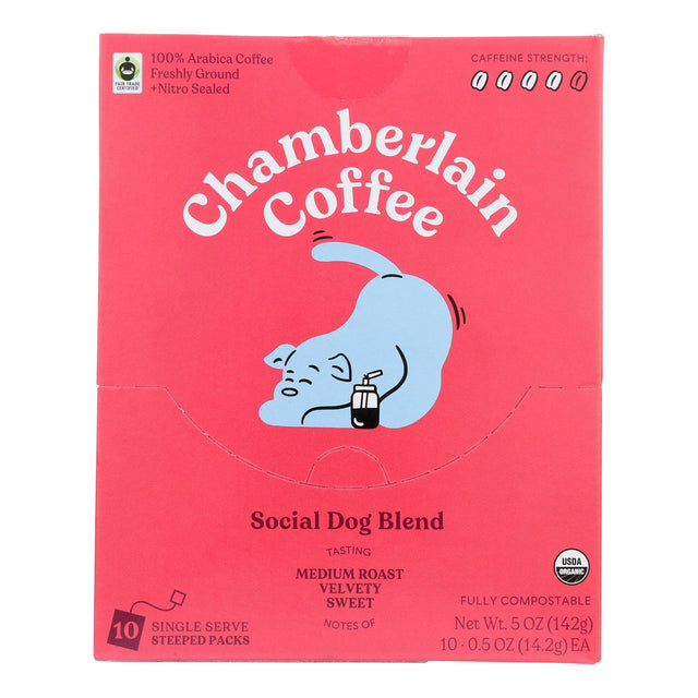 Chamberlain Organic Drip Coffee Bags 10-Pack Boxes (Case of 12) - 5 Oz - Cozy Farm 