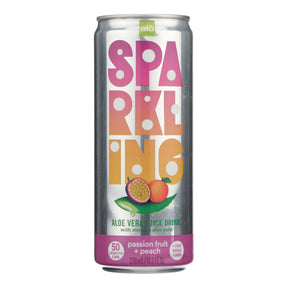 Aloe Vera Sparkling Passionfruit Peach Drink - 12 Pack x 11.2 Fl Oz - Cozy Farm 