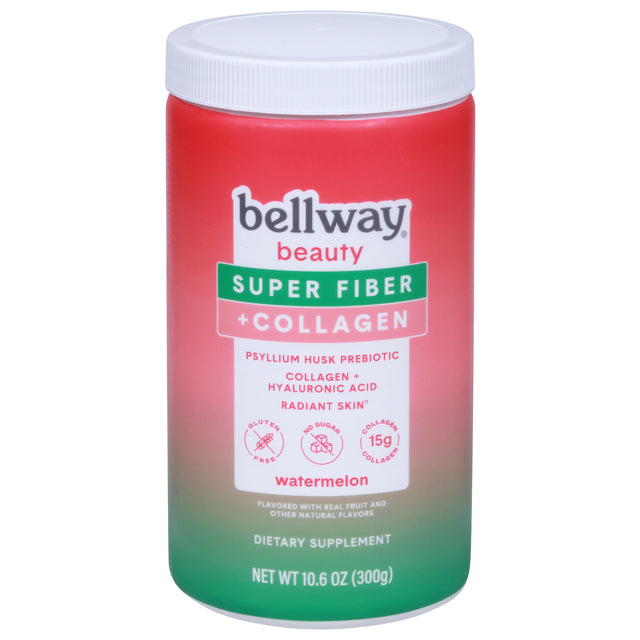 Bellway Super Fiber Collagen Watermelon Powder, Case of 4 - 10.6 oz Each - Cozy Farm 