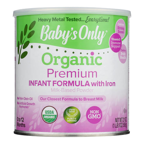 Baby's Only Organic Infant Formula - With Iron - Premium Dairy - 21 oz (Case of 6) - Cozy Farm 