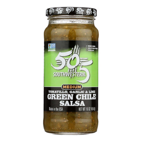 505 Southwestern Green Chili Tomatillo Salsa - 16 Fl Oz Jars (Case of 12) - Cozy Farm 